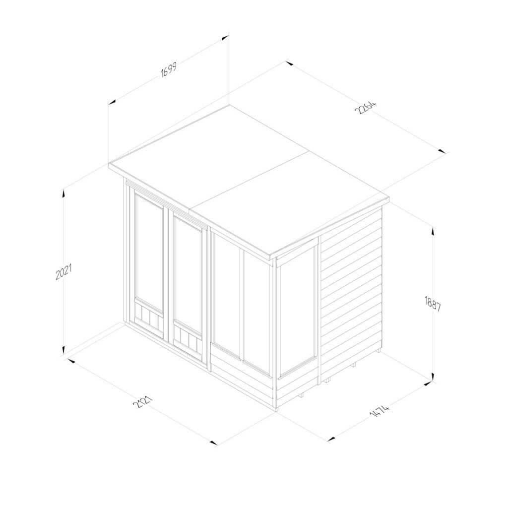 Forest Garden 4LIFE Pent Wooden Summerhouse 7x5m – 4 Window 5013053202586 2